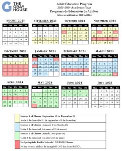 Adult Education 2023-2024 academic calendar